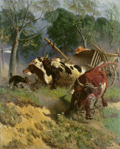 The team of oxen breaks loose by Teutwart Schmitson